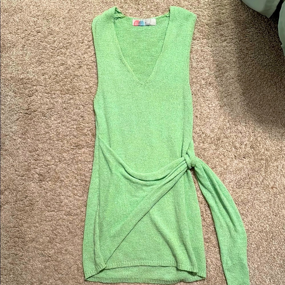 Free People Green Sleeveless Knit Dress. Size XS.